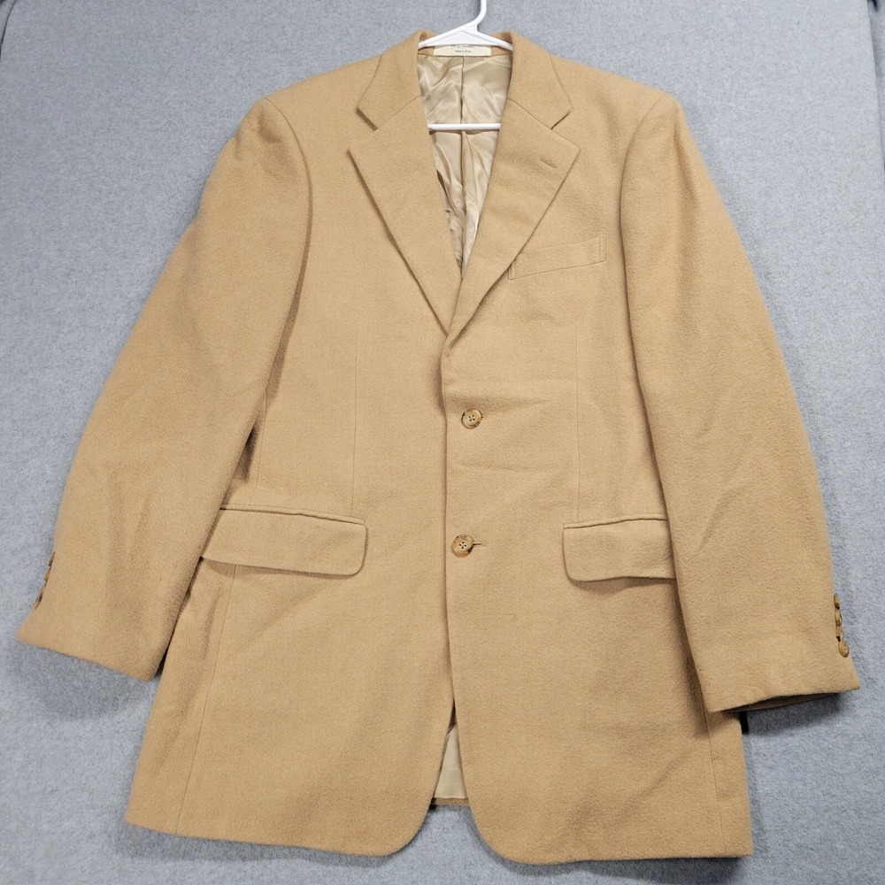 John W Nordstrom Loro Piana Mens 40L Camel Hair Blazer Tan Two Button Sport Coat